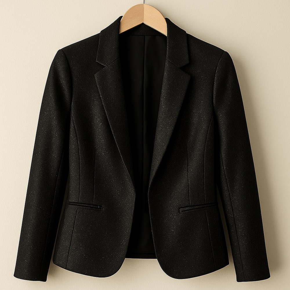 RW&CO Black Blazer with Subtle Shine – Perfect for Holiday Parties